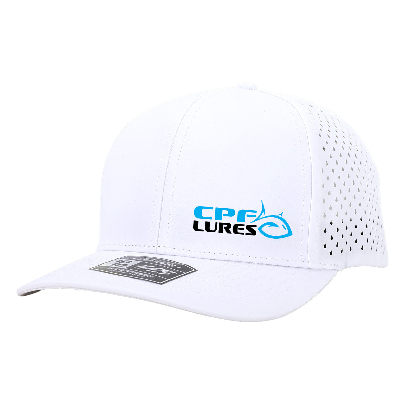 6 Panel Waterproof Snapback Hat White