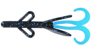 4" Brush Bandit Black Blue Flake Blue Tail