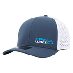 6 Panel Waterproof Snapback Hat Deep Blue White
