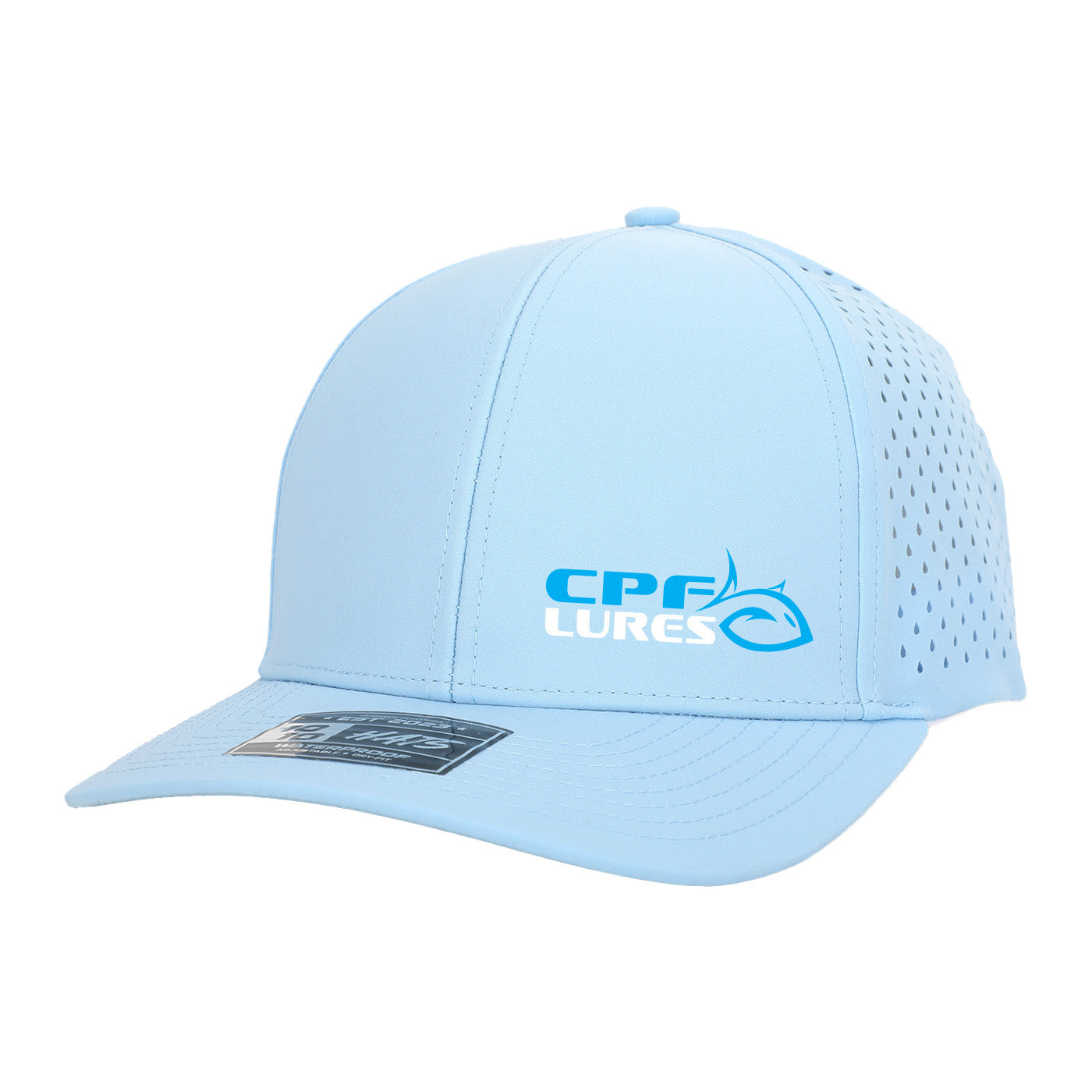 6 Panel Waterproof Snapback Hat Sky Blue