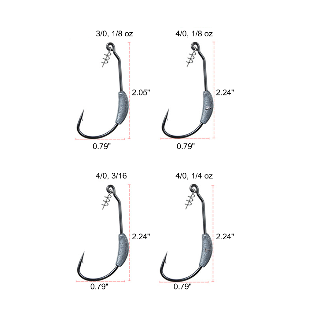 Information on fishing hooks, types and sizes
